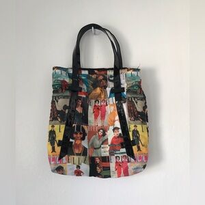 Vintage ELLE magazine cover tote fabric bag shoulder bag